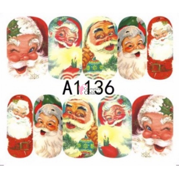 Stickere cu Apa pentru unghii cod A1136 - Sarbatori de Iarna